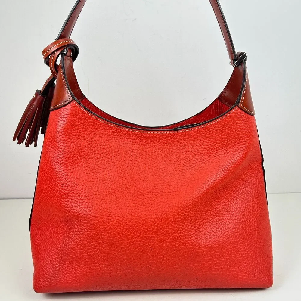 Dooney & Bourke Cambridge Hobo Pebble Leather Persimmon Orange Purse
